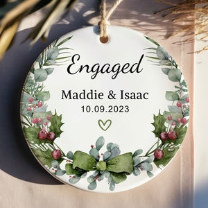 Personalized Engaged Date Ornament - Christmas Engaged Ornament 2025 - Engagement Ornament, First Christmas Engaged Ornament, We Are Engaged