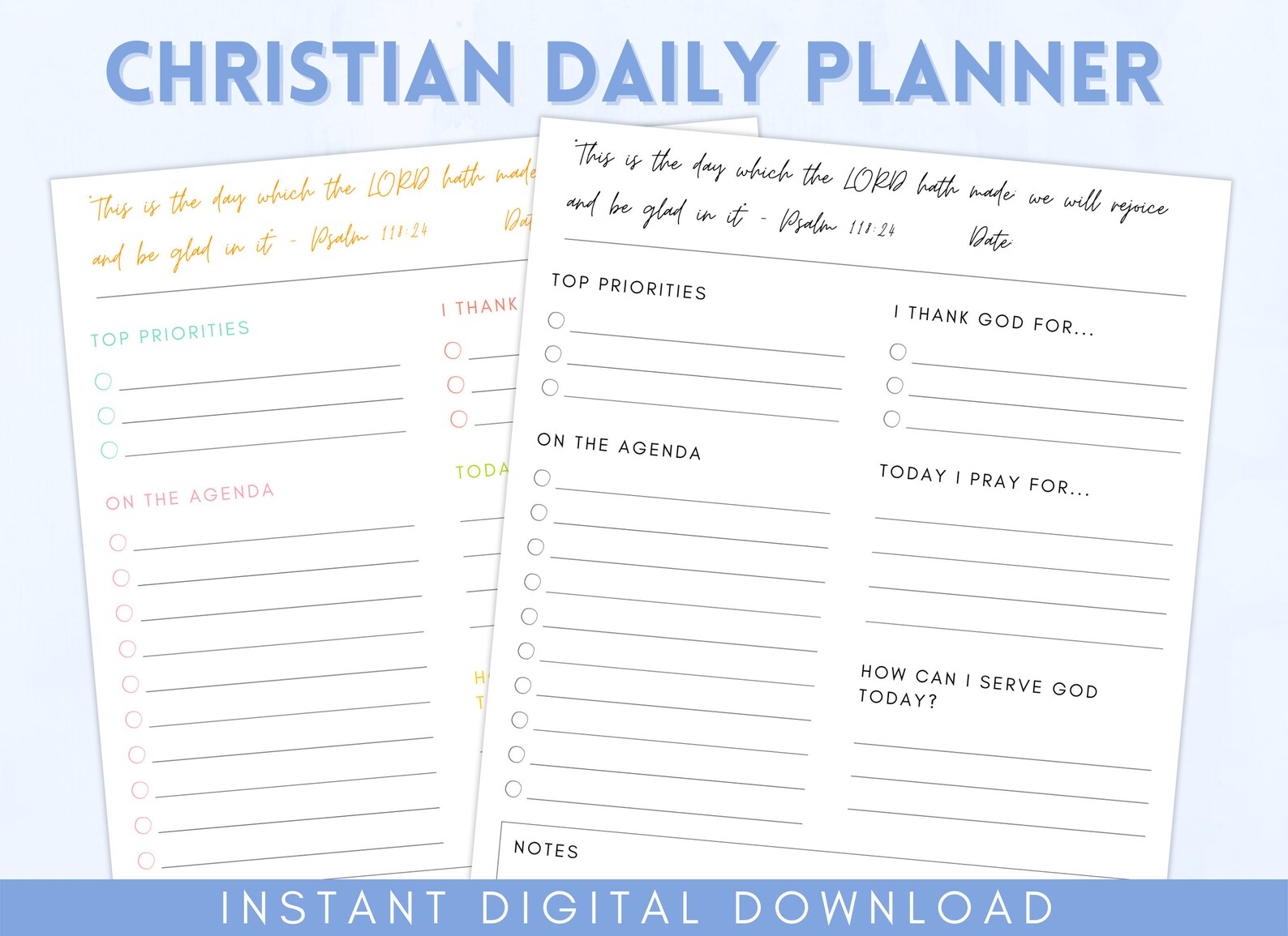 Christian Daily Planner Printable Daily Planner Printable - Etsy España