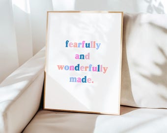 Psalm 139 Christian Nursery Art Print: Fearfully and Wonderfully Made (Digital Download)
