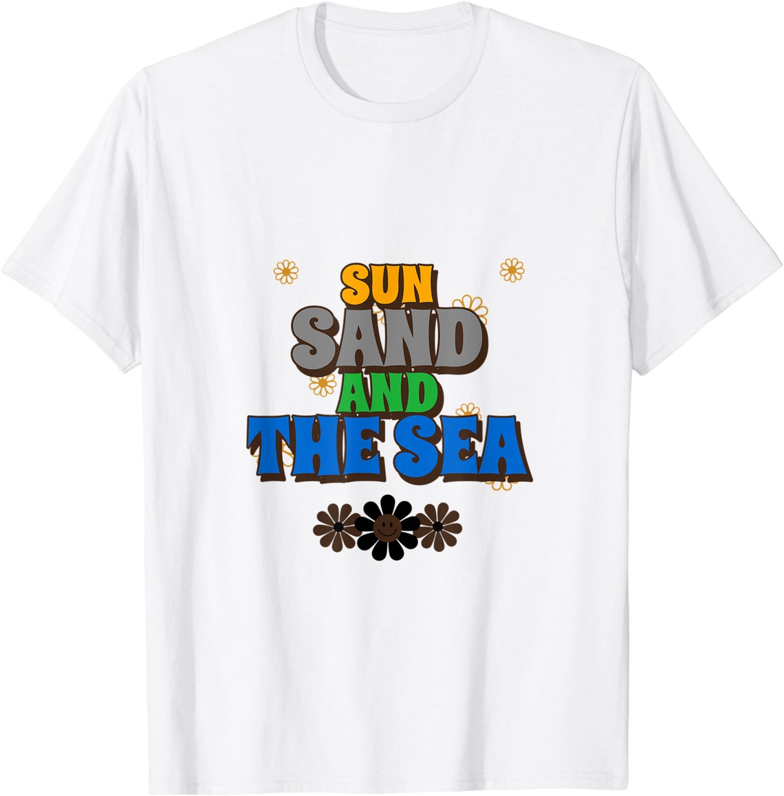 Sun Sand And The Sea Print T-Shirt | Etsy