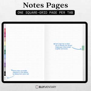 2026 ELLYMENTARY FLEXii Jan-Dec Dated Digital pdf planner, rainbow tabs, hyperlinks, weekly dashboard/vertical weekly spread, months & days image 7