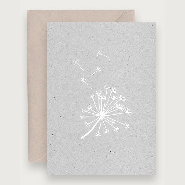 Dandelion Card | Carte Pissenlit | Natural Specimen | Hot Foil | Estampage à chaud