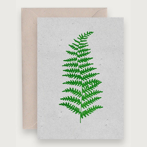 Fern Card | Carte Fougère | Natural Botanical Specimen | Hot Foil | Estampage à chaud