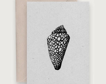 Seashell Card | Carte coquillage | Natural Botanical Specimen | Hot Foil | Estampage à chaud
