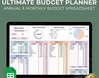 Pianificatore di budget mensile con Fogli Google | Strumento di monitoraggio finanziario per redditi bassi | Foglio di calcolo per la gestione del budget in base allo stipendio, dashboard di flusso di cassa semplice e strumento di monitoraggio delle bollette