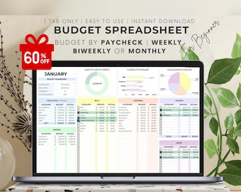 Foglio di calcolo per un budget mensile semplice per principianti | Modello di Fogli Google per la gestione delle finanze personali, gestisci i tuoi soldi, budget facile.