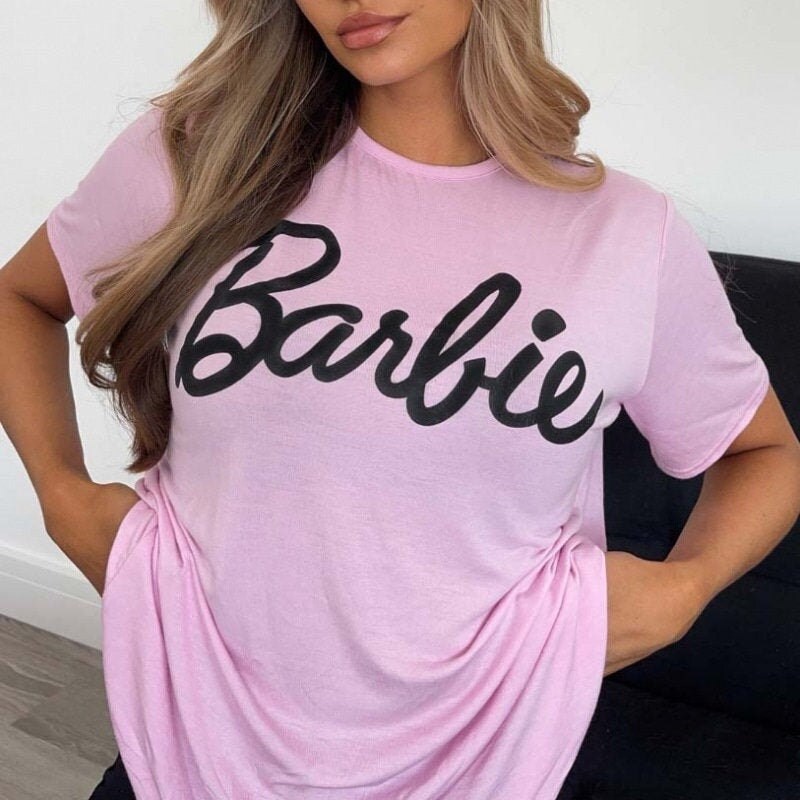 Pink Barbie Slogan Print T Shirt | Etsy