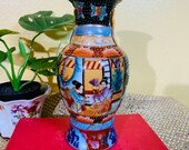 Imari Style Moriage Vase Geishas China