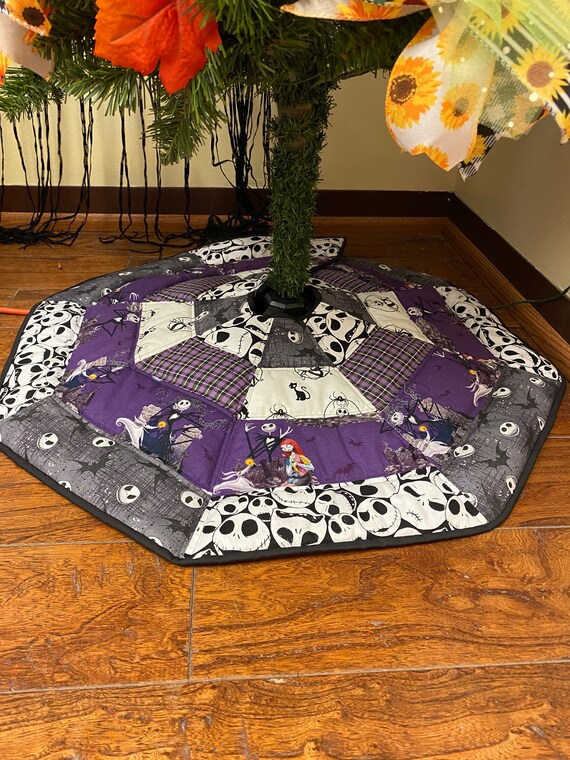 Nightmare Before Christmas Tree Skirt Jack and Sally Showing Etsy