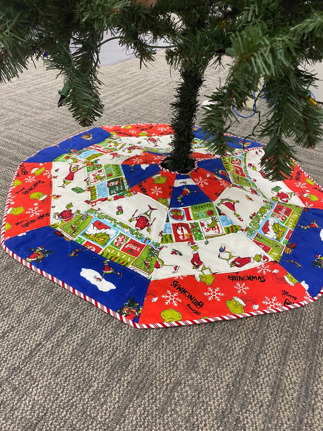 Merry Grinchmas Grinch Tree Skirt Measures 36 Inches Etsy