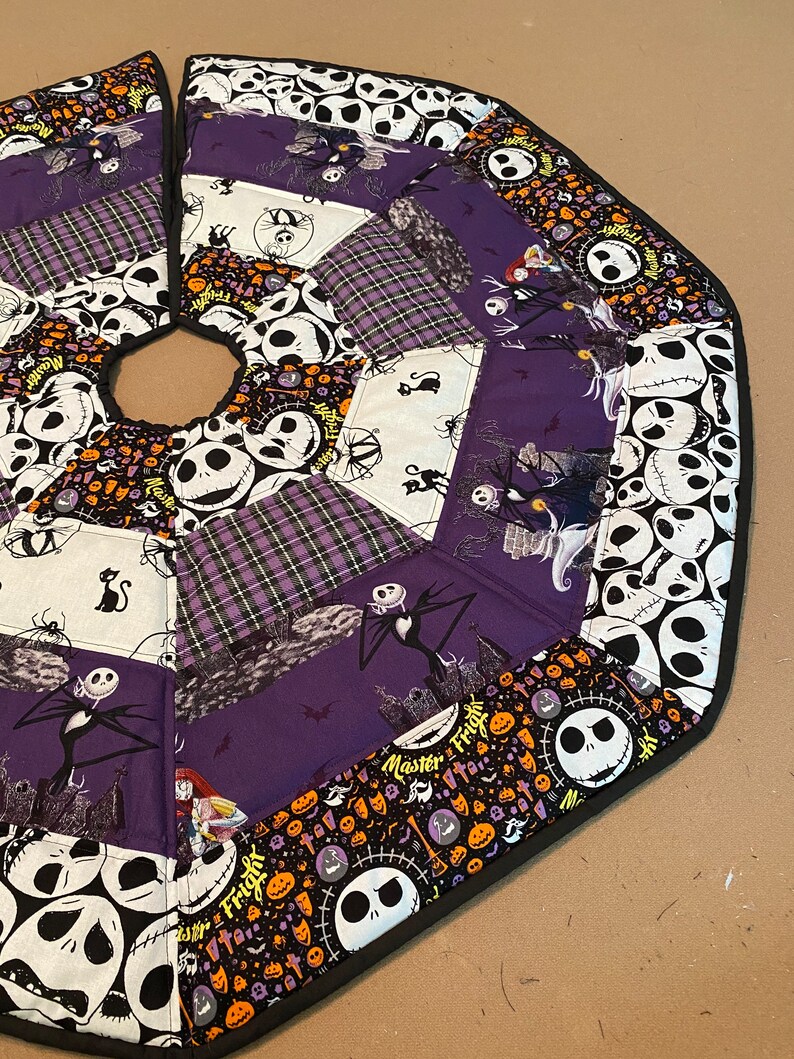 Nightmare Before Christmas Tree Skirt Jack and Sally Showing Etsy