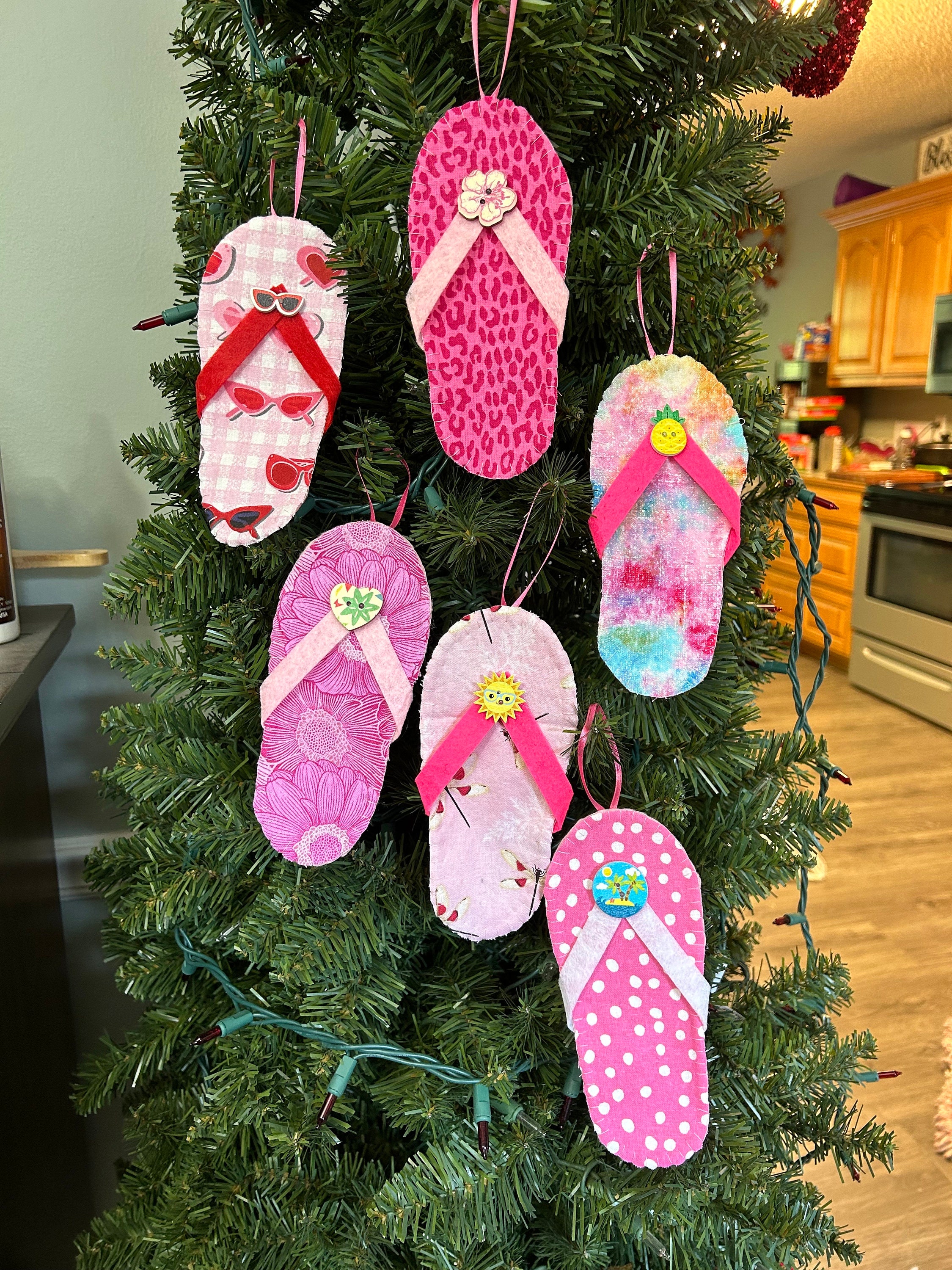 Summertime Flip Flop Ornaments for a Seasonal Tree - Set of
