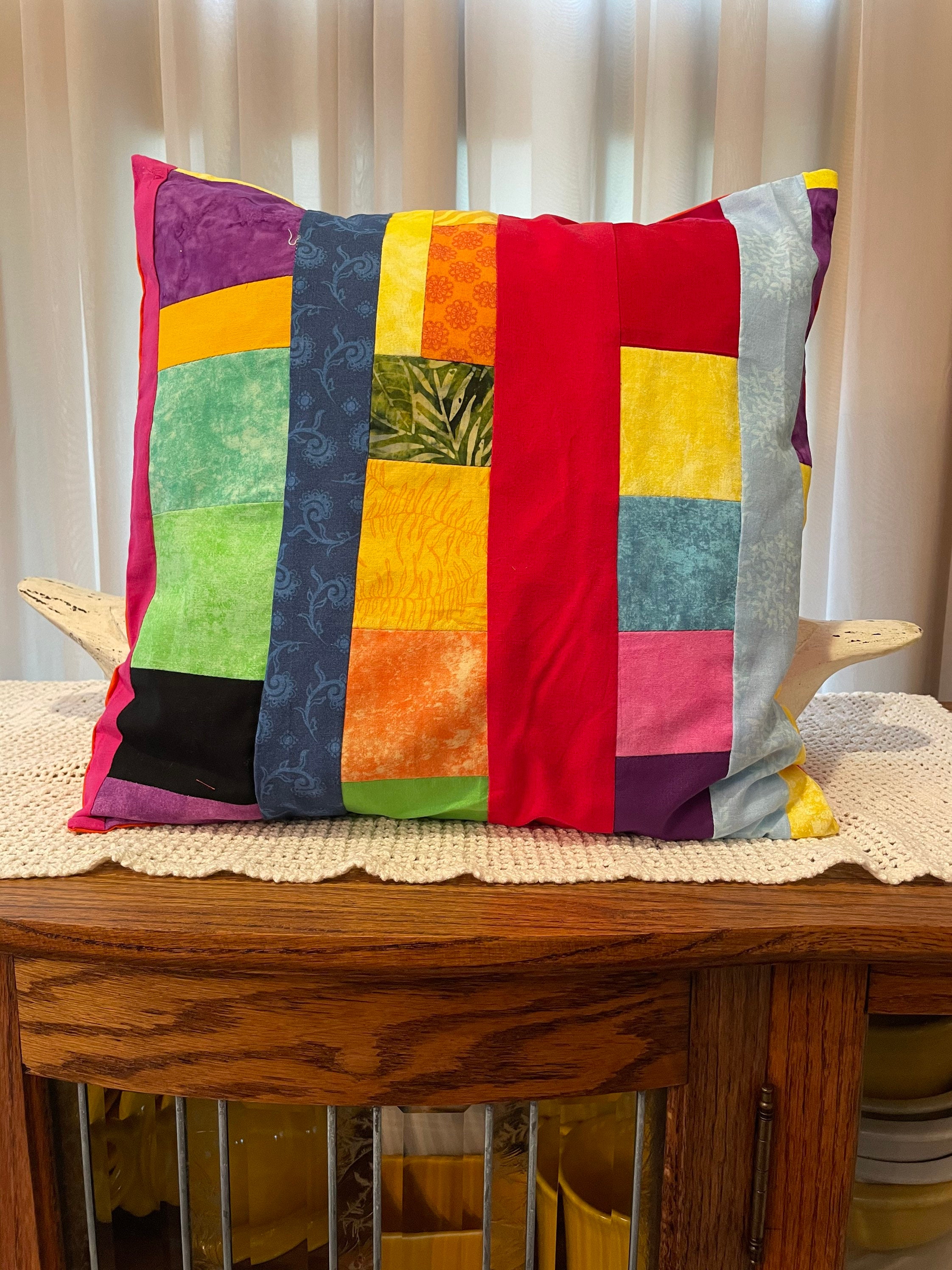 14x14 Colorful Pillow Etsy