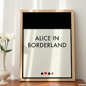 Alice in Borderland Monopoly Poster - wall art, drama merch, film poster, printable room decor, bedroom wall art, japanese tv movie manga