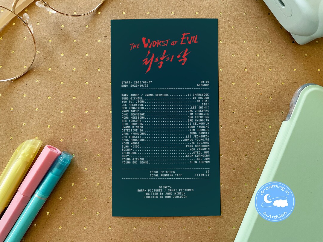 Image Kim Sang-sik image beautiful image beautiful - The Worst of Evil -- Kdrama Receipts - Etsy