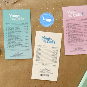 Yumi&#39;s Cells kdrama receipts for wall decor or journaling