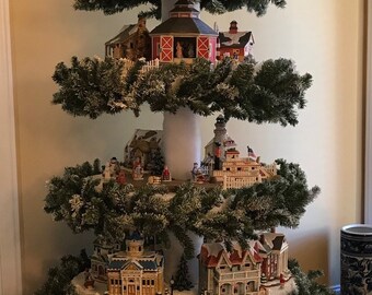 Christmas Village Display Tree Etsy