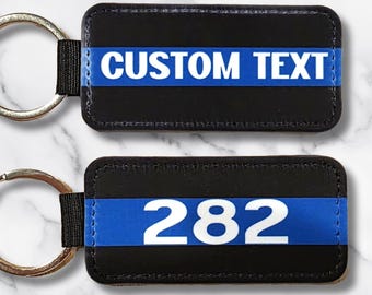 Custom Thin Blue Line Keychain: Personalized Police Support Gift