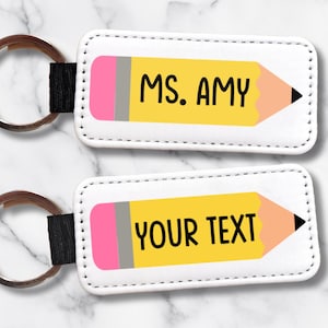 Custom Pencil Keychain – Personalized Name Key Ring for Teachers, Students – Back to School Gift –Teacher Appreciation Gift