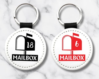 Porte-clés de boîte aux lettres personnalisé en cuir végétalien PU