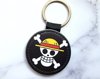 Llavero de cuero PU de anime de Piratas de Sombrero de Paja