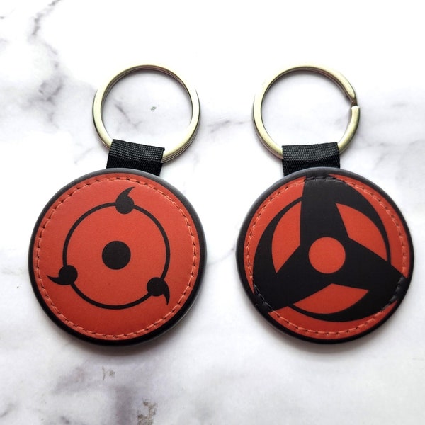 11 Designs Anime Eye PU Leather Key Chain