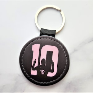 Soccer Futbol Football PU Vegan Leather Souvenir Gift Keychain Llavero  #10 Miami