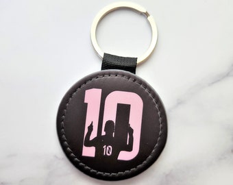 Soccer Futbol Football PU Vegan Leather Souvenir Gift Keychain Llavero  #10 Miami