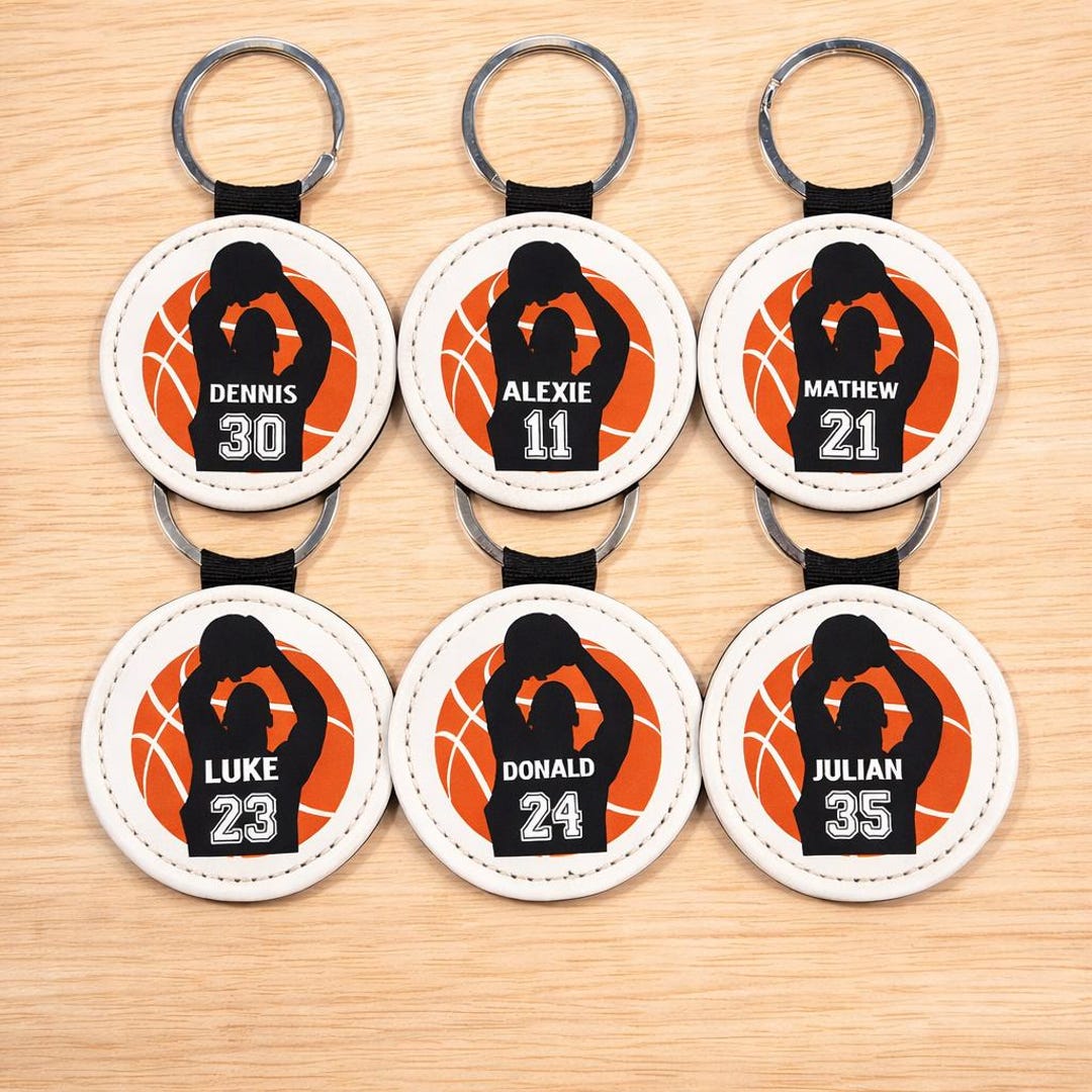 Custom Basketball Keychain Personalized Name & Number | 2x2 Inch PU ...
