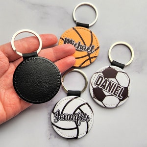 Custom Name Sports Key Chain, Personalized Sports Team Number Key Chain ...