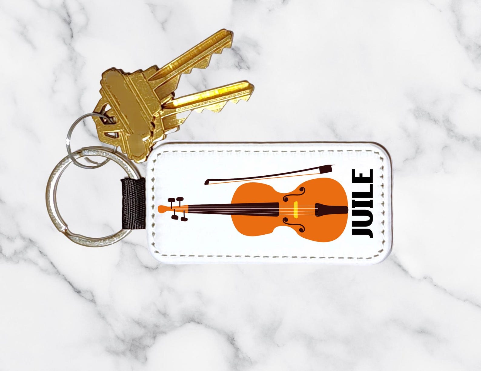 Personalized Violin Keychain: Custom Name Music Gift, PU Leather - Etsy