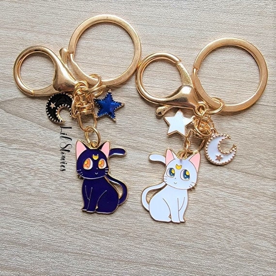 Artemis Luna Cat Key Chain, Sailor Moon Key Chain Charms 