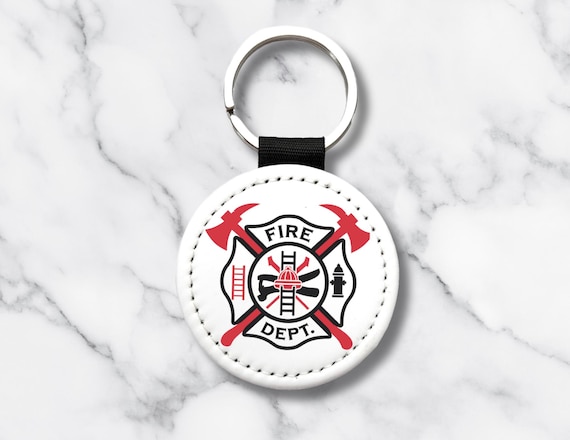 Firefighter Keychain – Fire Emblem Design – PU Leather Key