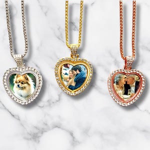 Custom Photo Heart Necklace – Personalized Keepsake Jewelry, Gift for Her, Gift for Him