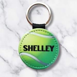 Personalized Tennis Ball Keychain, Team Gift, Coach Gift, Racket Bag Tag