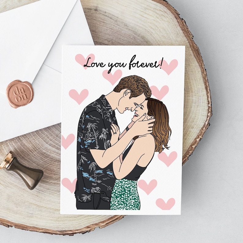 Custom Portrait Card, Personalized Card, Valentine's Day, Anniversary Card, Birthday Card, Mother's Day Card, Christmas Card, Greeting Card Small All Heart