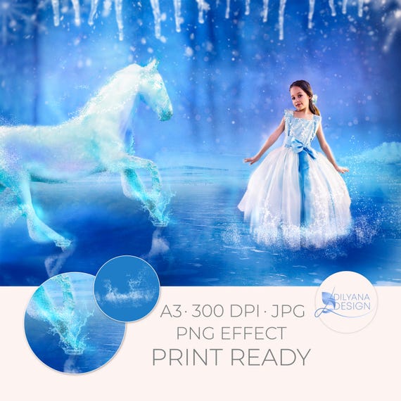 Sfondo Fotografico Invernale Frozen - 3x2.4 M, Motivo Neve E Cristalli, Per Feste, Compleanni, Studio