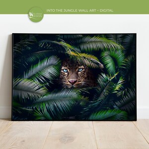 Jungle Digital Print; Jungle Wall Art; Leopard instant download; Exotic big cat; Wild cat living room; Animal Print; Home Décor; Home gift
