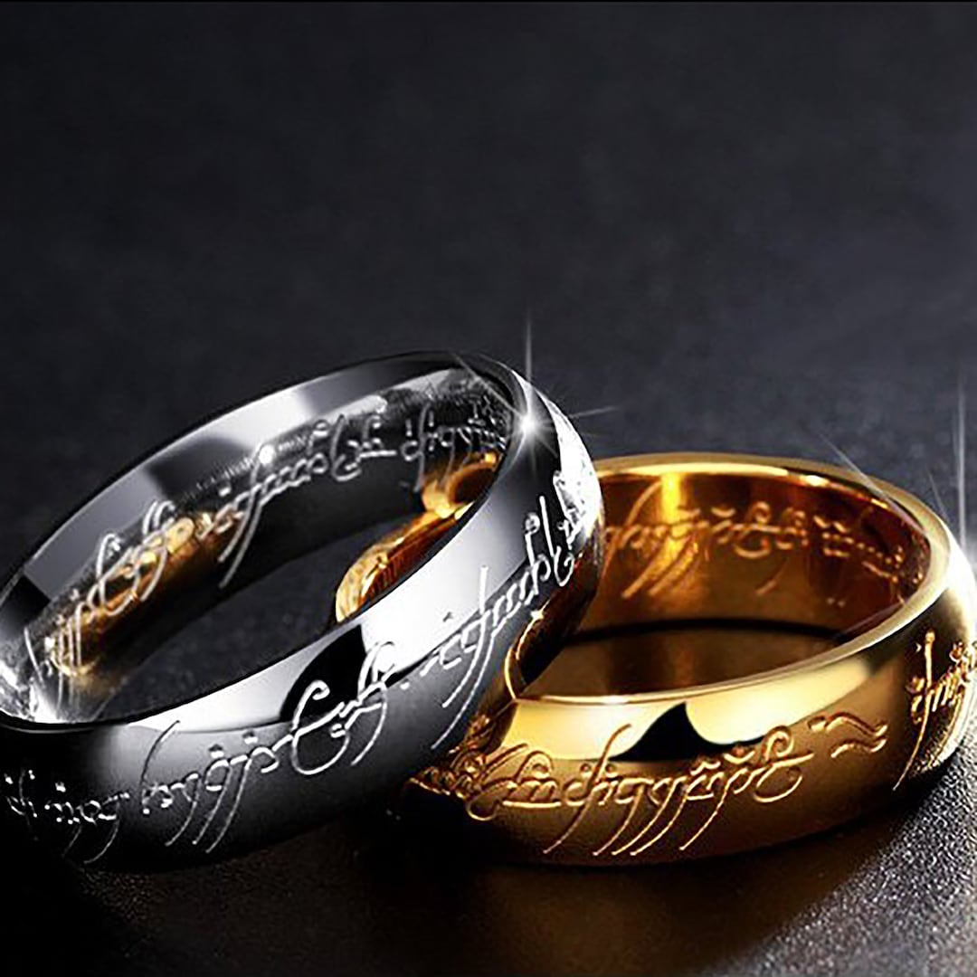 Lord of the Rings Premium Silver Golden Ring Punk - Etsy UK