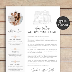 Plantilla de carta de oferta para el hogar / Carta de oferta para el comprador / Nos encanta su carta para el hogar / Carta para el hogar familiar / Marketing inmobiliario / Plantilla Canva