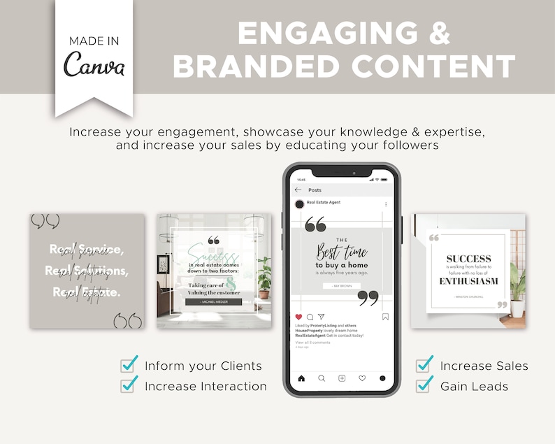 20 Realtor Quotes Instagram Posts Real Estate Social Media Etsy