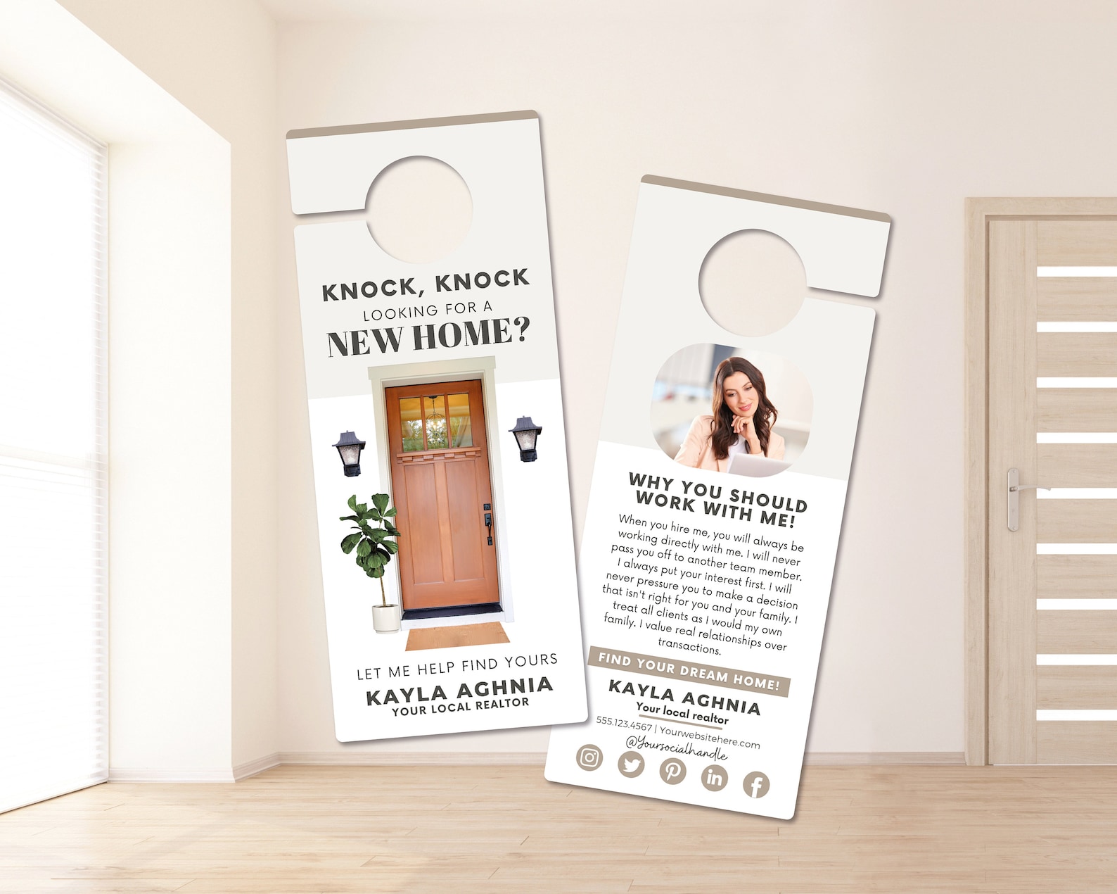 Real Estate Door Hanger Template Vol 1 Realtor Door Knocking Real