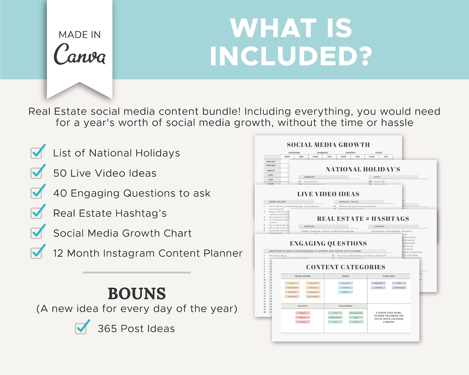 Real Estate Social Media Calendar | Social Media Ideas for Realtors ...