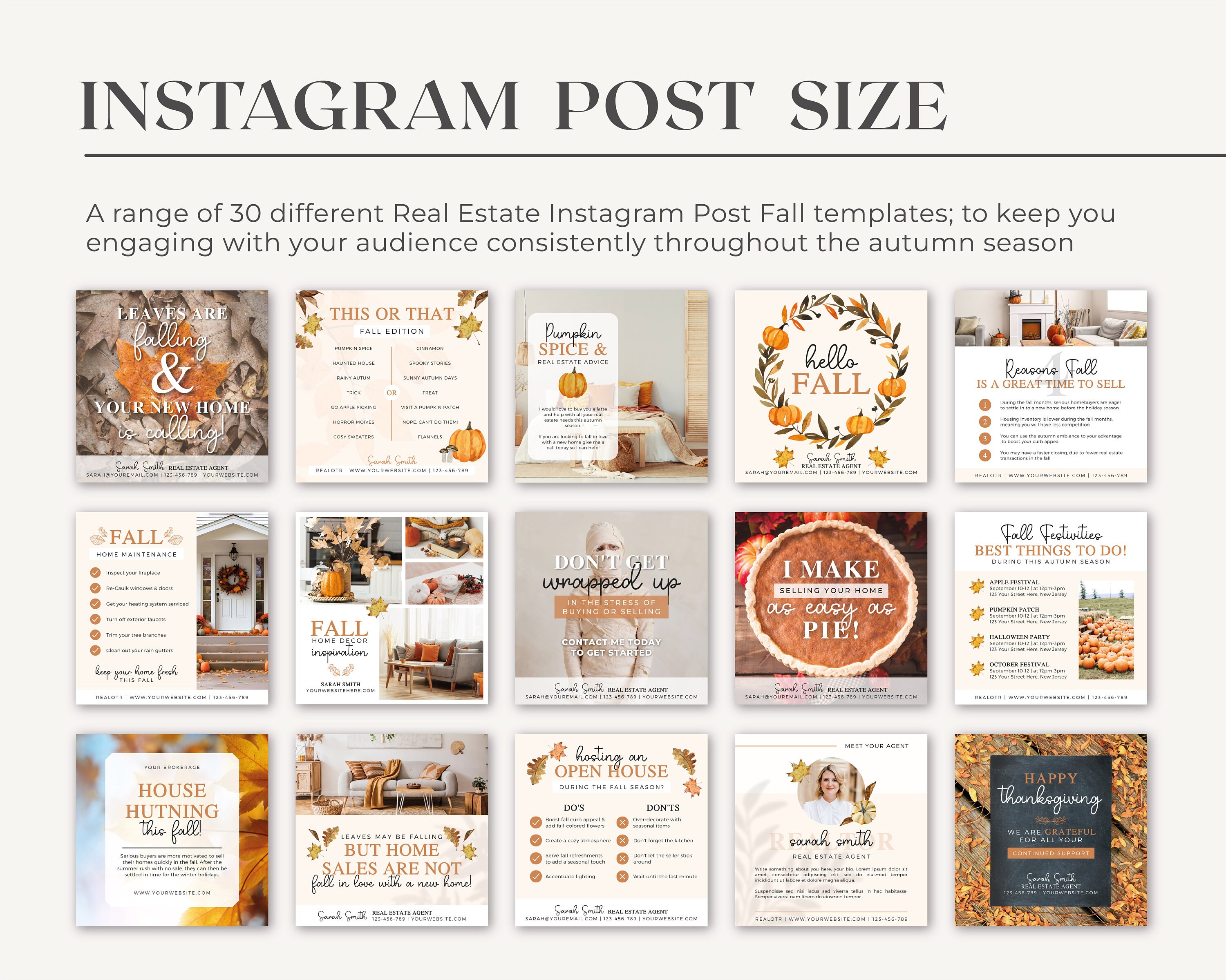 Real Estate Fall Instagram Posts | Real Estate Social Media | October ...