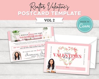 Valentines Real Estate Postcard | Real Estate Fall Marketing | Realtor Pop By Card | Realtor Postcard Template | Real Estate Farming | Canva