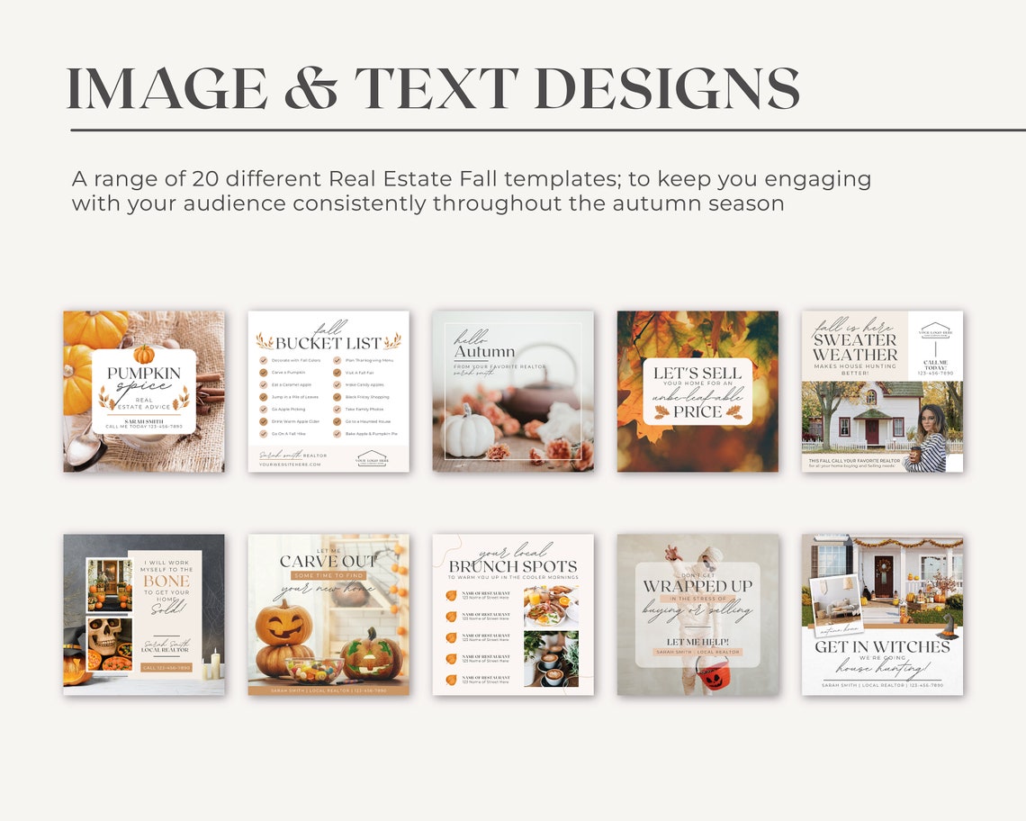 20 Fall Realtor Instagram Posts Real Estate Social Media - Etsy