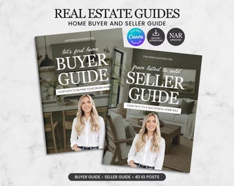 Real Estate Listing & Buyer Presentation Bundle | Home Seller Guide | Home Buyer Guide | NAR Settlement | Realtor Marketing | Canva Template