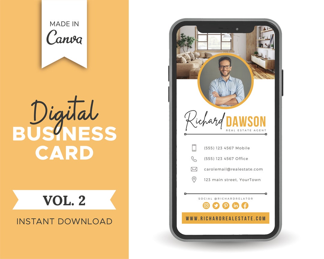 Digital Business Card Template Vol3 Real Estate Business Card Modern