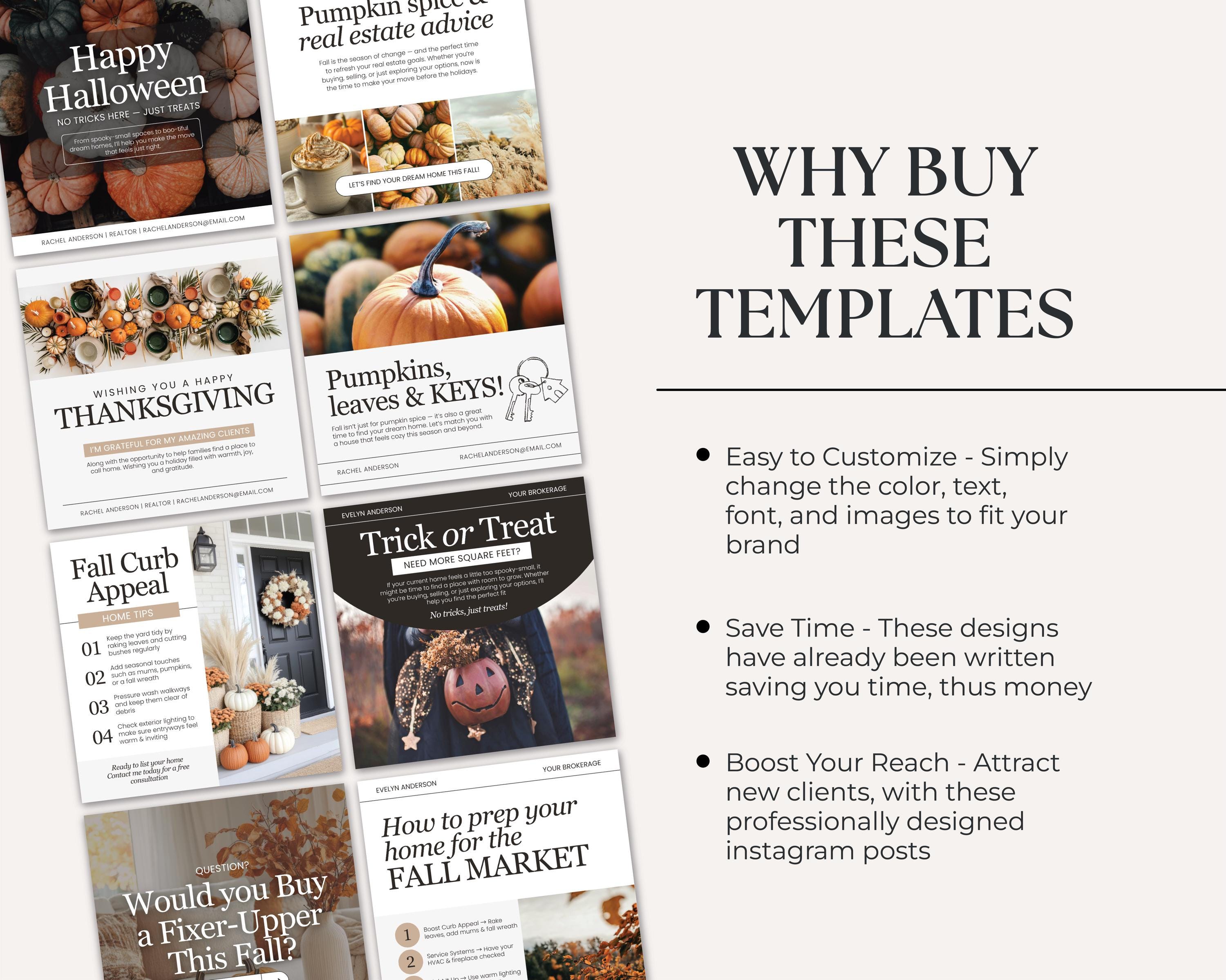 Fall Real Estate Instagram Posts | Real Estate Social Media | October ...