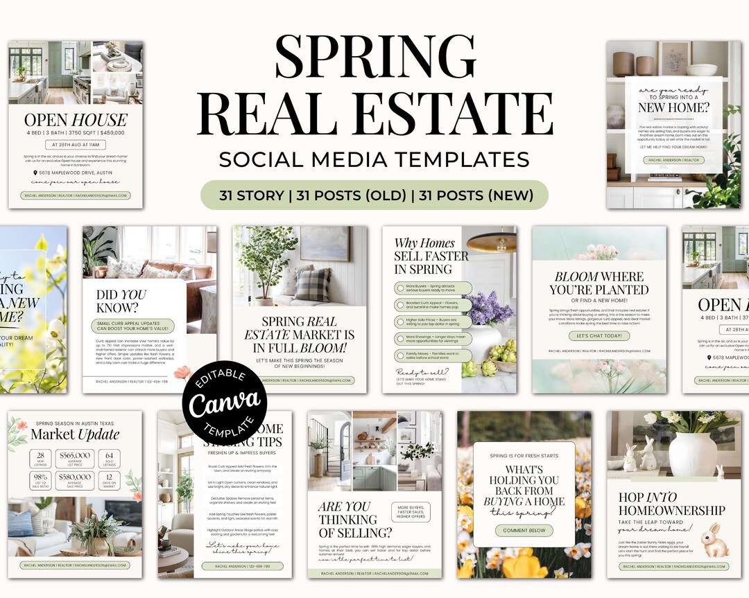 Spring Real Estate Instagram Posts | Real Estate Social Media | April ...